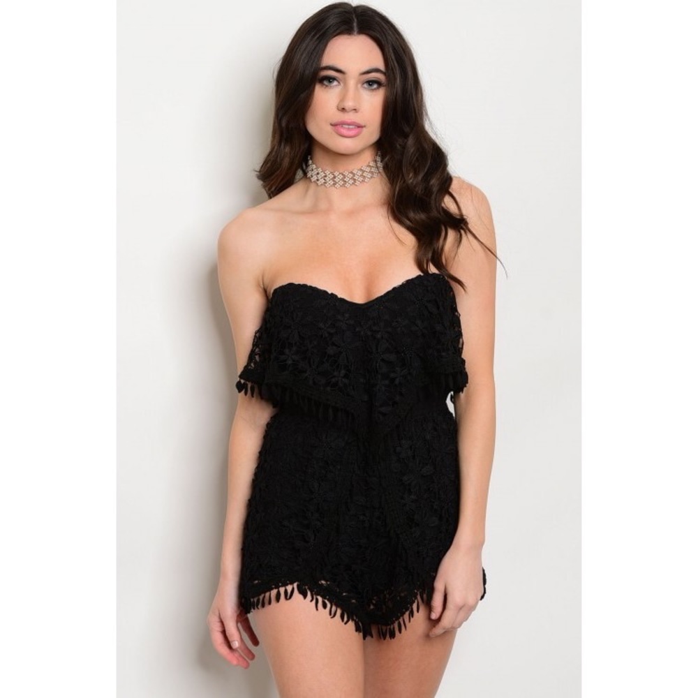 New black strapless Romper